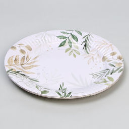 Тарелка одноразовая бумажная «Природа», 18 см , набор 6 шт.