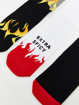 Bask?l? Erkek Soket ?orap 3l?