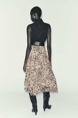 ANIMAL PRINT COMBINATION MIDI DRESS WITH BELT - Zara фото 6