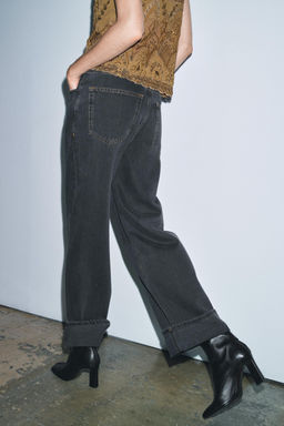 ZW COLLECTION BAGGY MID-WAIST JEANS - Zara фото 4