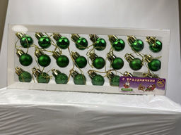 Новогоднее украшение шарики 1,5см, упаковка 24шт, пвх