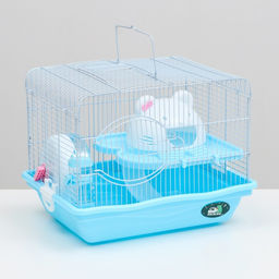 Клетка для грызунов Пижон, с наполнением 37 х 27 х 30 см, голубая