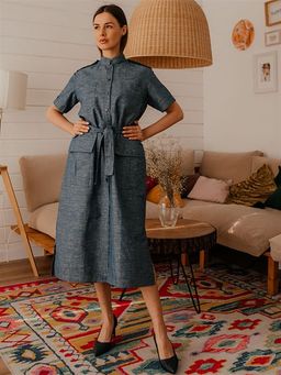 Платье-рубашка женское 100% лен 102Ш - Волтри фото 2