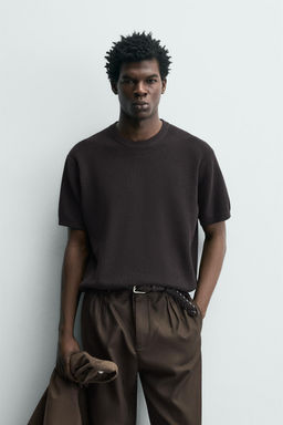 CAMISETA PUNTO PERLADO / Chocolate