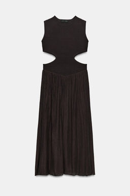 VESTIDO COMBINADO PUNTO CUT OUT / Marr?n - Zara фото 8