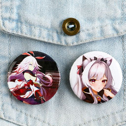 Цена за 10 шт. Значки закатные Аниме девочки, 38 мм, МИКС