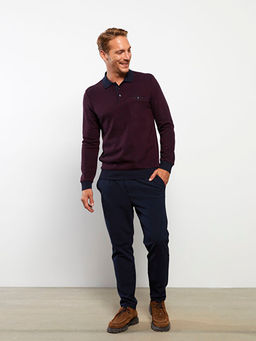 Polo Yaka Uzun Kollu Erkek Sweatshirt