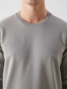 Bisiklet Yaka Uzun Kollu Erkek Sweatshirt