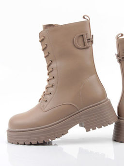 04-PAX31-2Z DK. BEIGE Ботинки зимние женские (натуральная кожа, 100% шерсть)