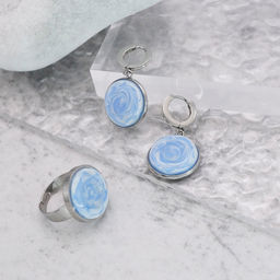 Серьги из муранского стекла PINK CLOUD LS3523 - Vloes фото 4