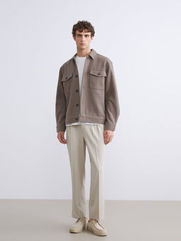 Regular Fit Uzun Kollu Ka?e Erkek G?mlek Ceket