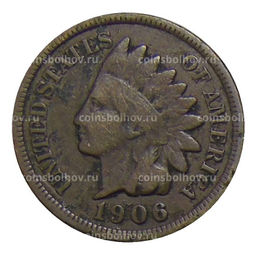 Монета 1 цент 1906 года США