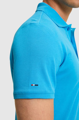 Erkek Slim Fit Polo Yaka Kobalt Mavi Basic Ti__rt