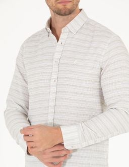 Рубашка Pierre Cardin Slim Fit с длинным рукавом хаки