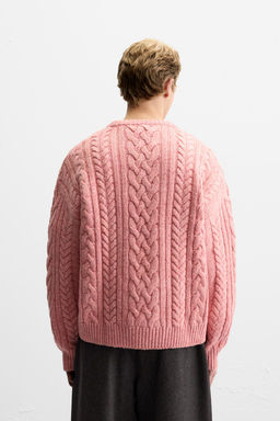 WOOL CABLE-KNIT SWEATER - Zara фото 3