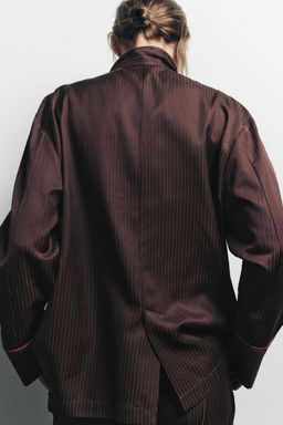 CONTRAST STRIPED PYJAMA SHIRT - Zara фото 2