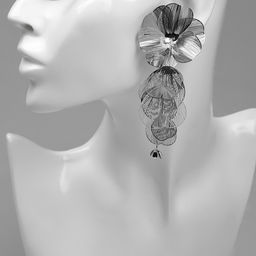 Серьги висячие «Цветок» каталея, цвет серебро, 10 см