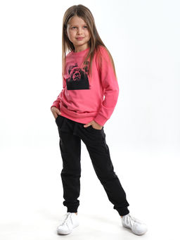 Комплект для девочки с брюками UD 2111 коралловый