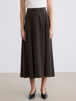 Y?ksek Bel Pileli Etek