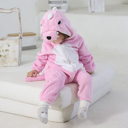 Кигуруми комбинезон детский на молнии - Дракон розовый - Storyland фото 6