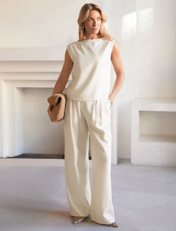 Топ c вырезом лодочка из плотного лиоцелла - Vilatte фото 4