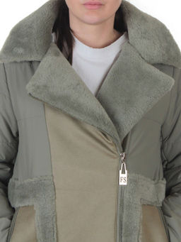8088 GREEN Куртка зимняя женская (верблюжья шерсть, 120 гр. холлофайбер)