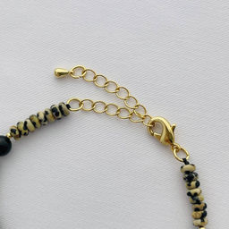 Браслет из перепелиной Яшмы и черного Турмалина - Радуга самоцветов фото 4