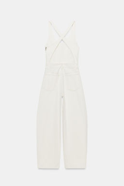 MONO DENIM TRF TIRANTES / Blanco roto - Zara фото 5