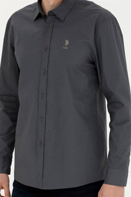 Мужская рубашка антрацитового цвета с длинным рукавом - U.s. polo assn фото 13