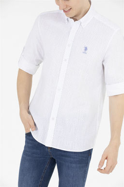 U. S. Polo Assn Мужская белая рубашка с длинным рукавом - U.s. polo assn фото 13