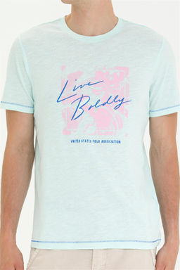 U. S. Polo Assn Мужская футболка водно-зеленого цвета - U.s. polo assn фото 13