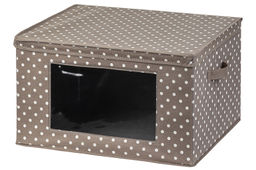 Короб складной для хранения 50*40*30 см Горошек капучино + 2 ручки и прозрачное окно - Elan gallery фото 5