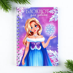 Подарочный набор новогодний, блокнот на спирали А6, 60 листов и магнитные закладки 2 шт. «Для девочек»