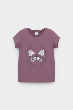 КР 302715/темная орхидея к553 фуфайка (футболка) для дев - Crockid фото 2