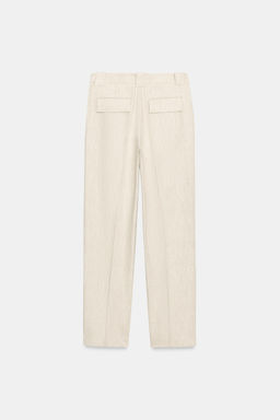 PANTAL?N RECTO TEJIDO R?STICO / Beige claro - Zara фото 7