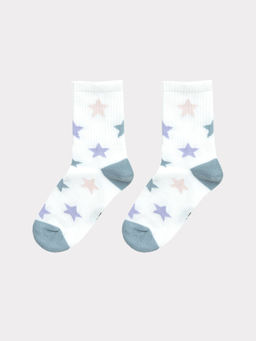 Цена за 5 пар! Носки детские классические белые с рисунком звездочек - Mark formelle фото 3