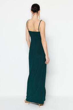 TRENDYOLMILLA Mor Astarl? Orme Uzun S?k Abiye Elbise TPRSS19UT0099 фото 14