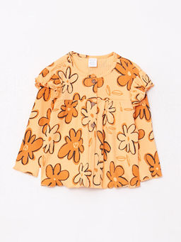 Bisiklet Yaka Uzun Kollu Bask?l? K?z Bebek 2li Tak?m - Waikiki фото 2