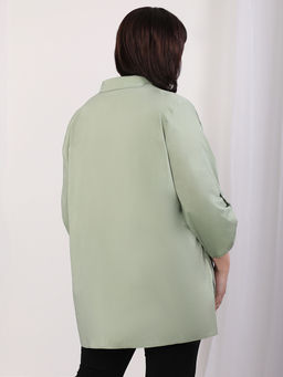 Рубашка оливковая женская оверсайз летняя - Almond фото 2