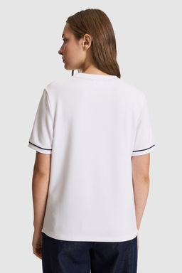 Kad_n Beyaz Bisiklet Yaka Basic Ti__rt - U.s. polo assn фото 5