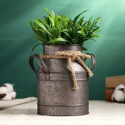 Фигурное кашпо для цветов «Кувшин Ноель», 11×11×15 см, металл, серое