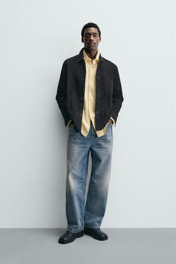 SUEDE LEATHER OVERSHIRT - Zara фото 9