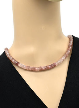 Бусы из Кварца клубничного диск гр.7*3мм, 46см, 41,3г