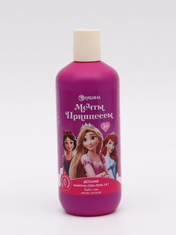 Детский шампунь-гель-пена 3в1, 400 мл, аромат бабл-гам, Принцессы
