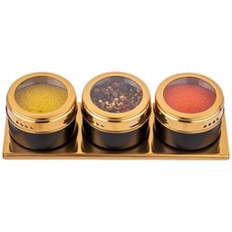 НАБОР ДЛЯ СПЕЦИЙ AGNESS 4 ПР.ЧЕРНОЕ ЗОЛОТО НА МАГНИТАХ, В Т.Ч. МЕТАЛ.ПОДСТАВКА 20*6*5 СМ  фото 5