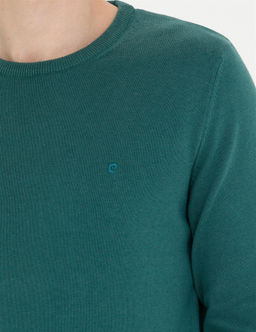 Ye_il Slim Fit Bisiklet Yaka Basic Triko Kazak - Pierre cardin фото 7