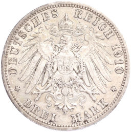 Монета 3 марки 1910 года А Германия (Пруссия)