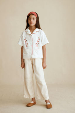 CAMISA BORDADOS CREATED BY CARAMEL LONDON X ZARA / Vainilla  фото 5
