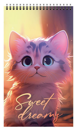 Блокнот А7 40 л. клетка Schoolformat ЛОУ-ФАЙ КОТЫ на гребне, мелованный картон, сплошной Уф-лак - Buro фото 3