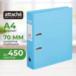 Папка-регистратор Strong Line 70мм,небесн-голуб,ПБП2,карм.кор - Attache фото 2